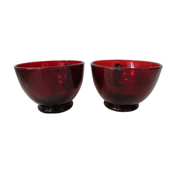 Vintage Anchor Hocking Royal Ruby Red Glass Snack Punch Tea Cups 1938 A Pair EUC - Picture 4 of 12